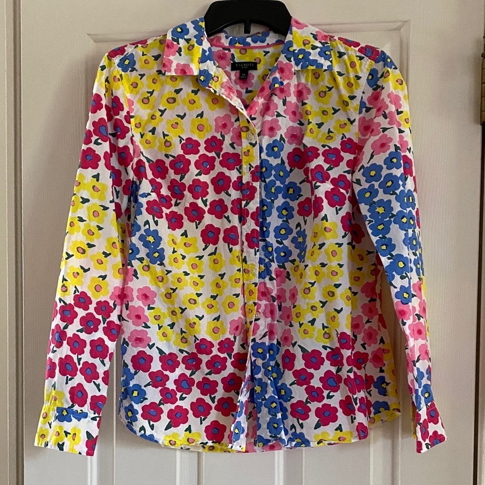 Talbots Multicolor Floral Blouse